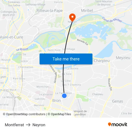 Montferrat to Neyron map