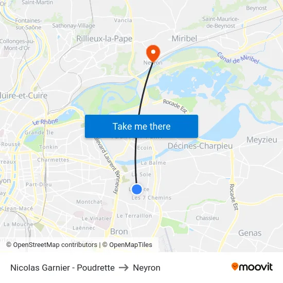 Nicolas Garnier - Poudrette to Neyron map