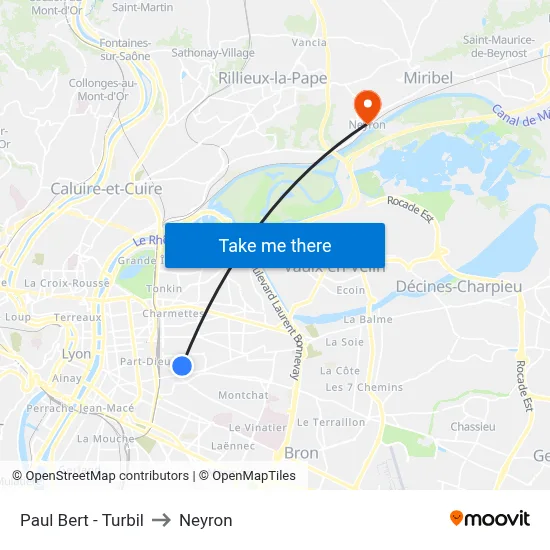 Paul Bert - Turbil to Neyron map
