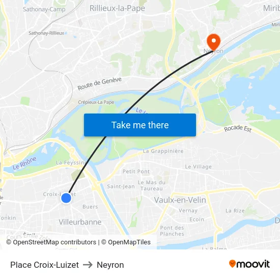 Place Croix-Luizet to Neyron map