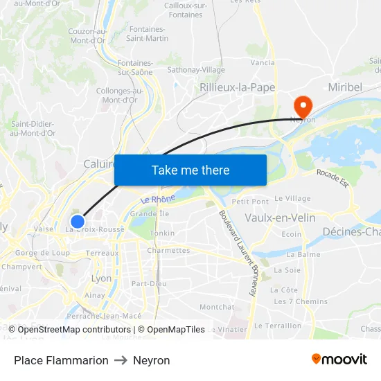 Place Flammarion to Neyron map