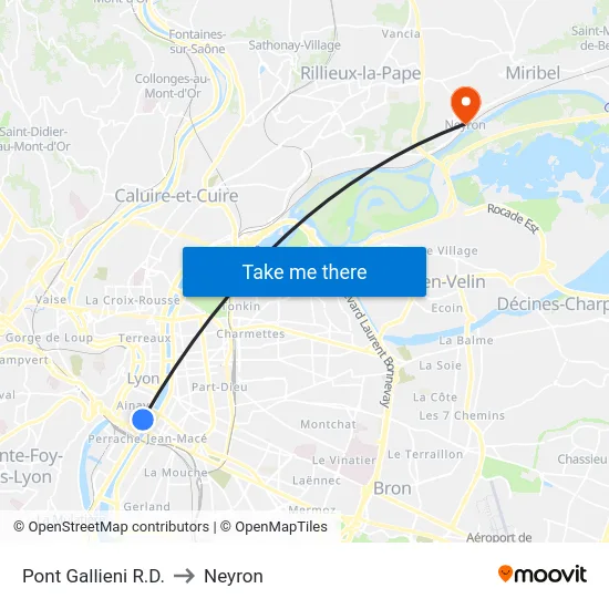 Pont Gallieni R.D. to Neyron map