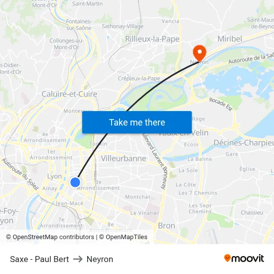 Saxe - Paul Bert to Neyron map