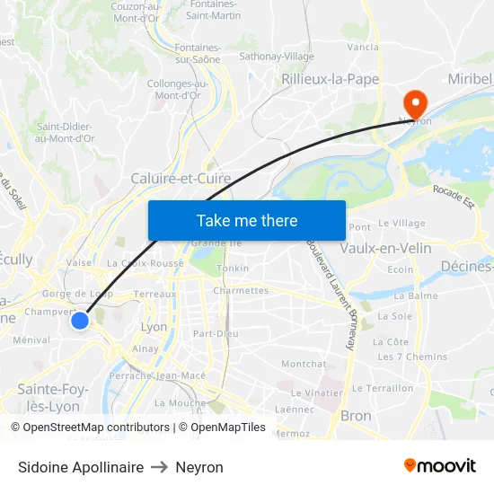Sidoine Apollinaire to Neyron map