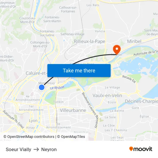 Soeur Vially to Neyron map