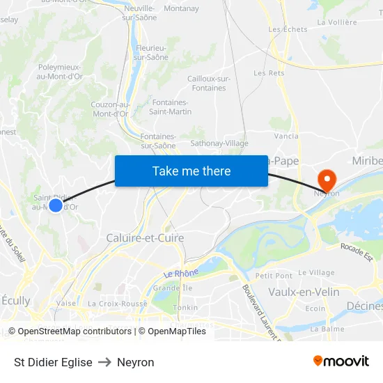 St Didier Eglise to Neyron map