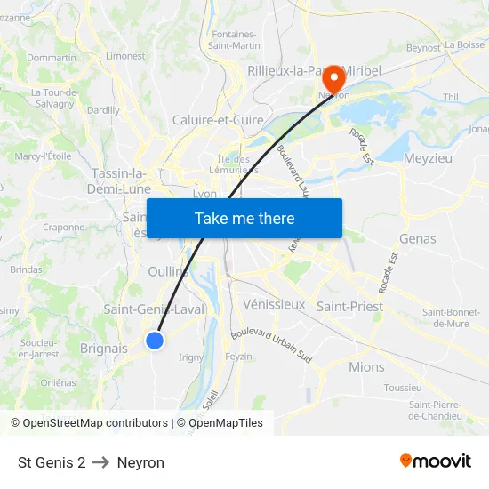 St Genis 2 to Neyron map