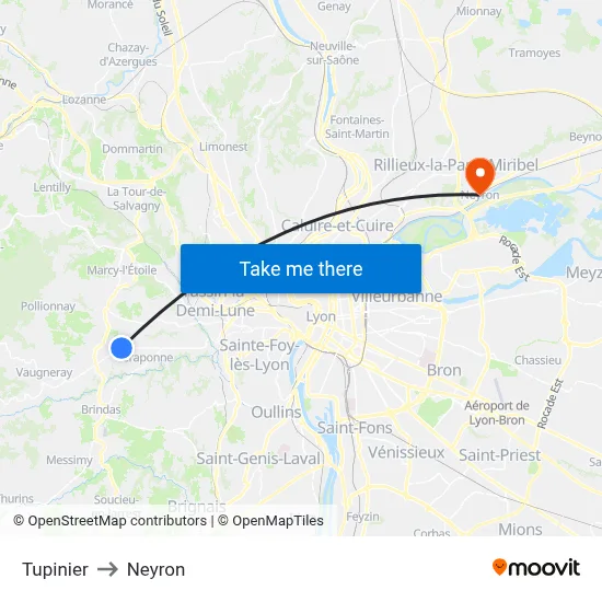 Tupinier to Neyron map