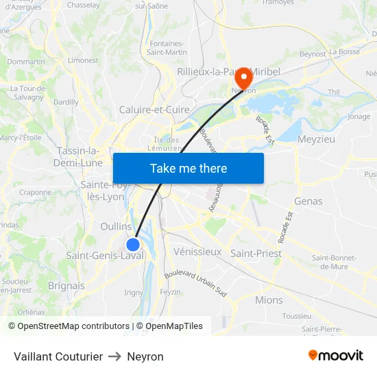 Vaillant Couturier to Neyron map