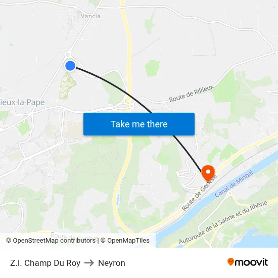 Z.I. Champ Du Roy to Neyron map