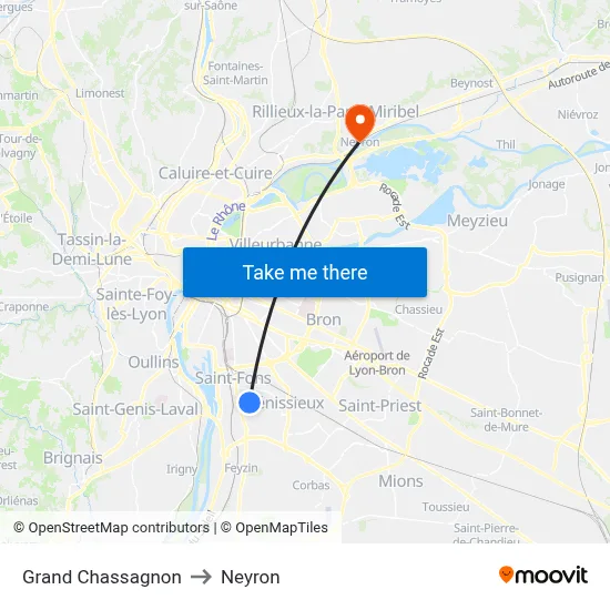 Grand Chassagnon to Neyron map