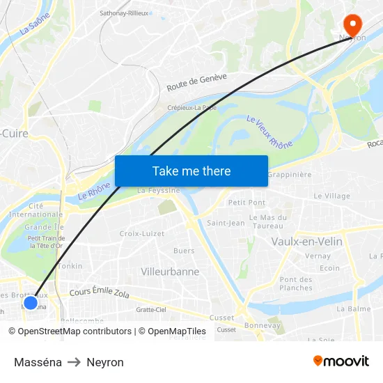 Masséna to Neyron map