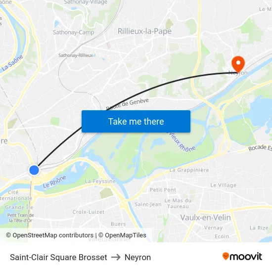 Saint-Clair Square Brosset to Neyron map