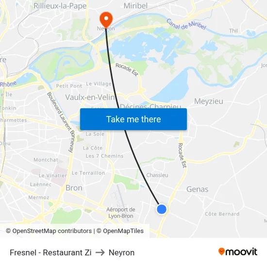 Fresnel - Restaurant Zi to Neyron map