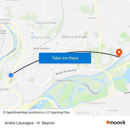 André Lassagne to Neyron map