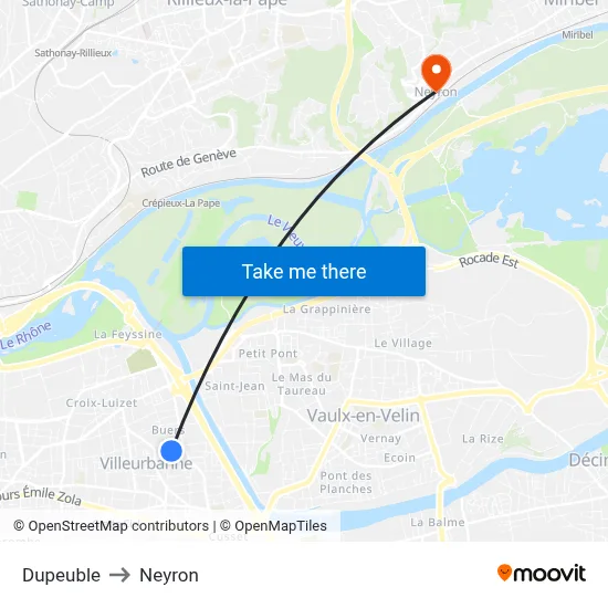 Dupeuble to Neyron map