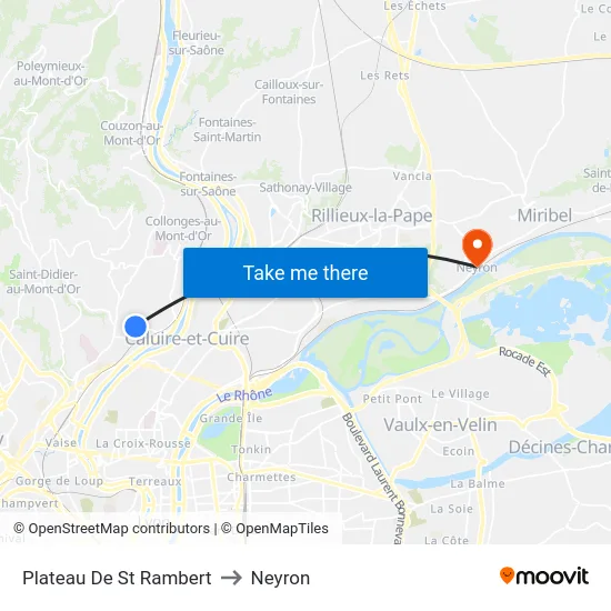 Plateau De St Rambert to Neyron map
