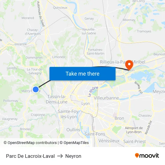 Parc De Lacroix-Laval to Neyron map