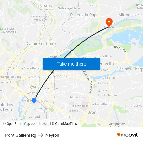 Pont Gallieni Rg to Neyron map