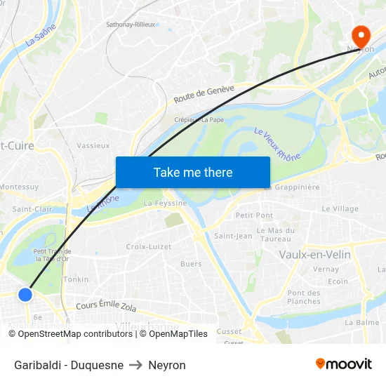 Garibaldi - Duquesne to Neyron map