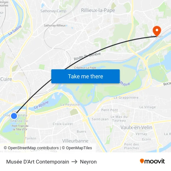 Musée D'Art Contemporain to Neyron map