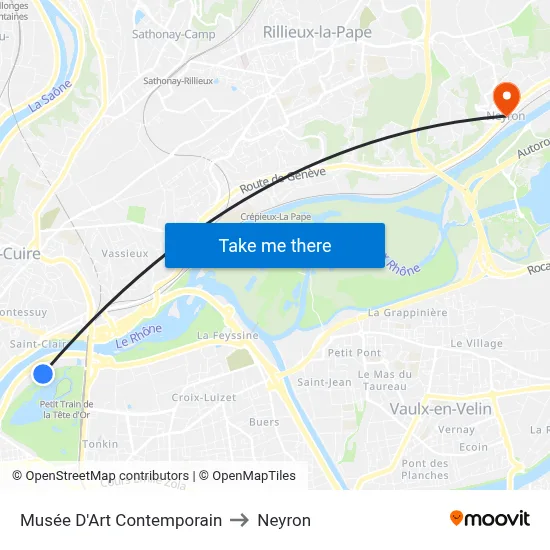 Musée D'Art Contemporain to Neyron map