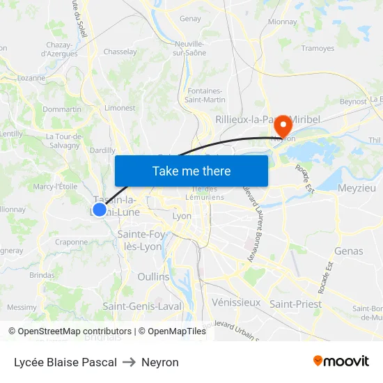 Lycée Blaise Pascal to Neyron map