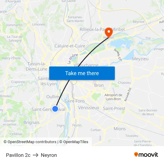 Pavillon 2c to Neyron map
