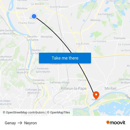 Genay to Neyron map