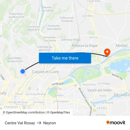 Centre Val Rosay to Neyron map