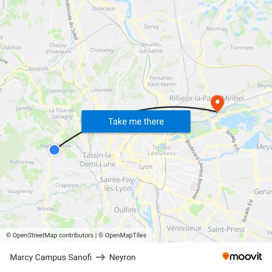 Marcy Campus Sanofi to Neyron map
