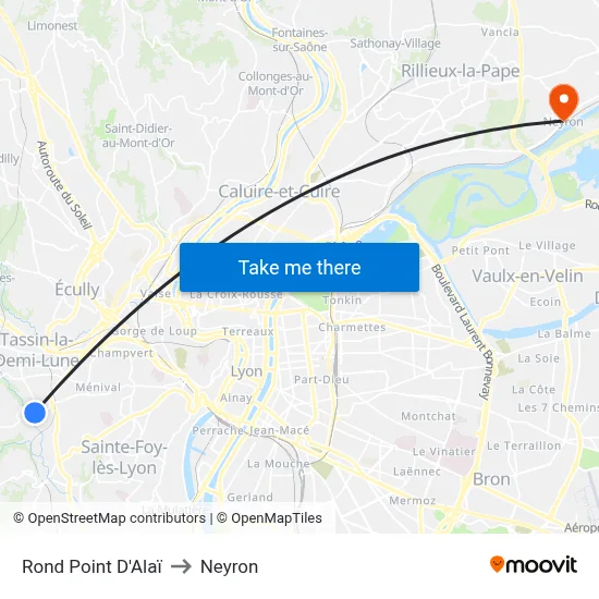 Rond Point D'Alaï to Neyron map
