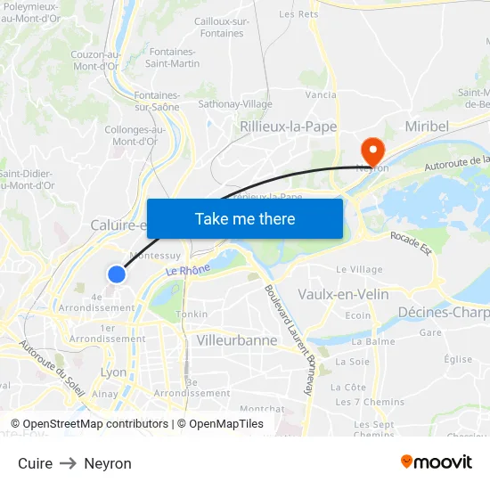 Cuire to Neyron map