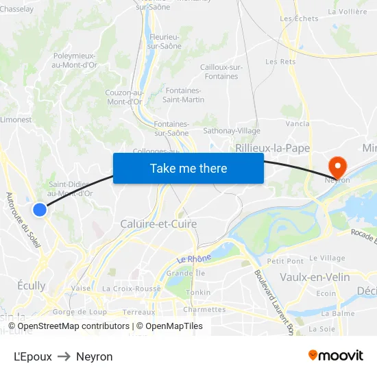 L'Epoux to Neyron map