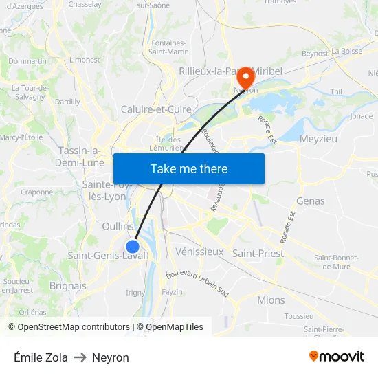Émile Zola to Neyron map