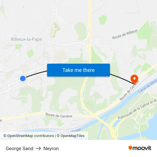 George Sand to Neyron map