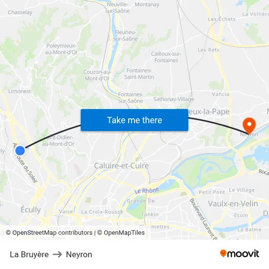La Bruyère to Neyron map