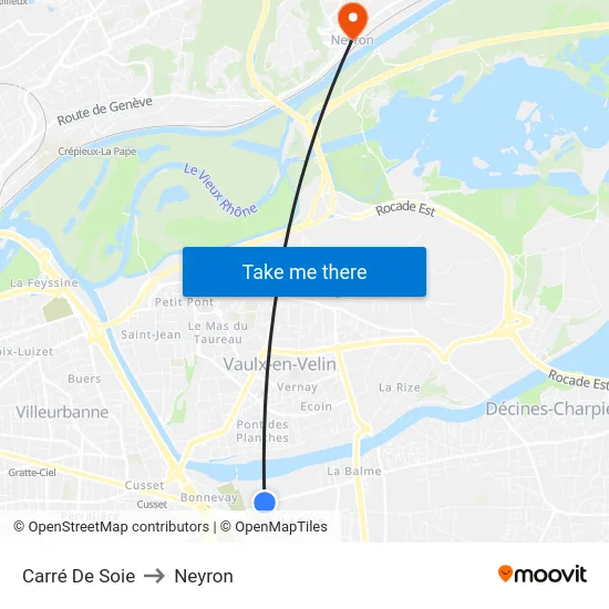 Carré De Soie to Neyron map