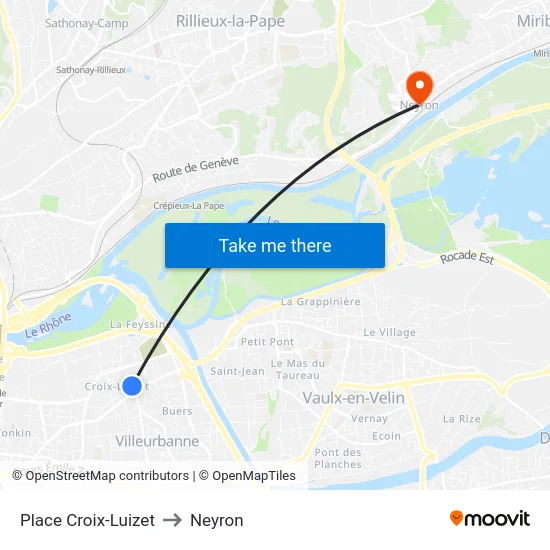 Place Croix-Luizet to Neyron map