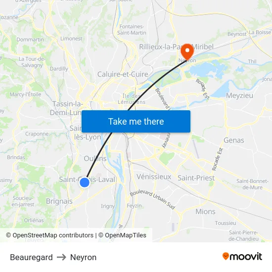Beauregard to Neyron map