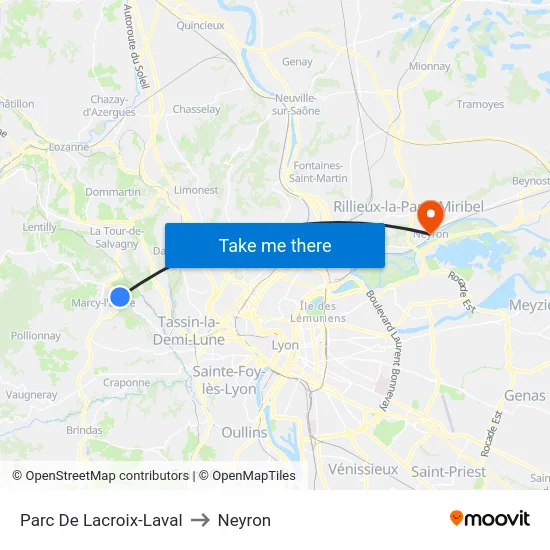 Parc De Lacroix-Laval to Neyron map