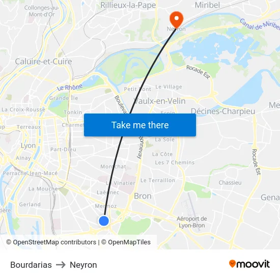 Bourdarias to Neyron map