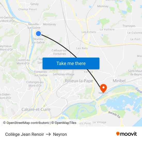 Collège Jean Renoir to Neyron map