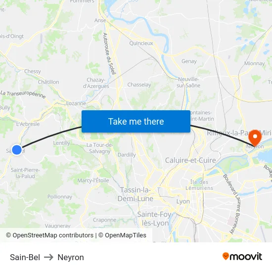 Sain-Bel to Neyron map