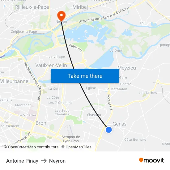 Antoine Pinay to Neyron map