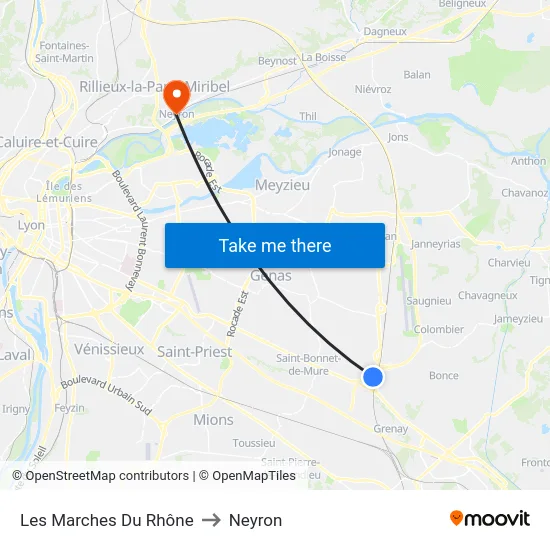 Les Marches Du Rhône to Neyron map