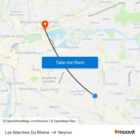 Les Marches Du Rhône to Neyron map