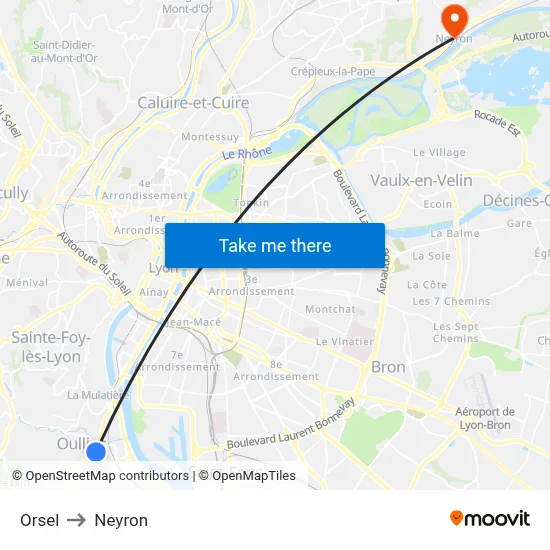 Orsel to Neyron map