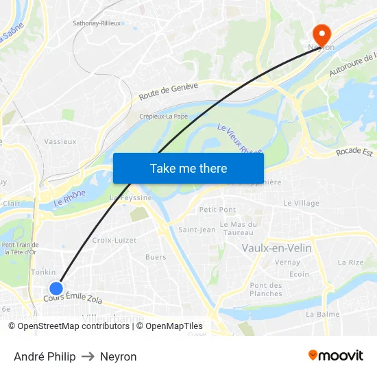 André Philip to Neyron map