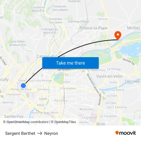 Sergent Berthet to Neyron map
